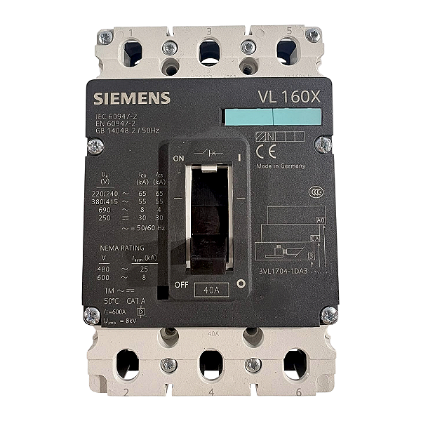 Disjuntor 40A Siemens - 3VL1704-1DA33-0AA0