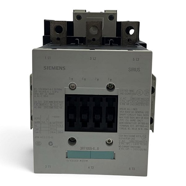 Contator Potencia 150A 3P SIEMENS 3RT1055-6AF36