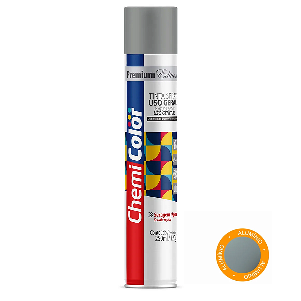 Tinta Spray Uso Geral Alumínio Baston 250ml Secagem Rápida