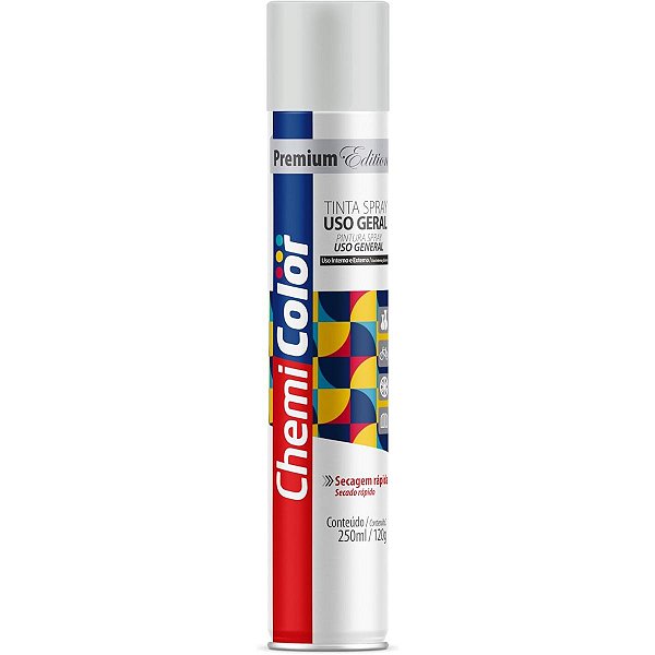 Tinta Spray Uso Geral Branco Fosco Baston 250ml Seca Rápido