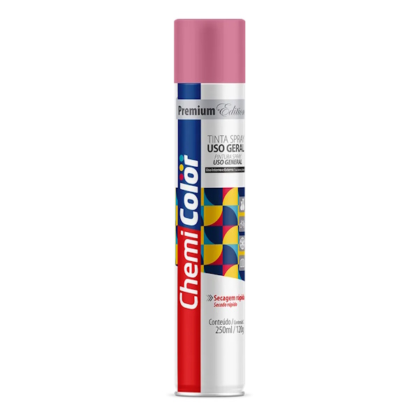 Tinta Spray Uso Geral Rosa Baston 250ml Secagem Rápida