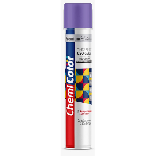 Tinta Spray Uso Geral Violeta Claro Baston 250ml Secagem Rápida