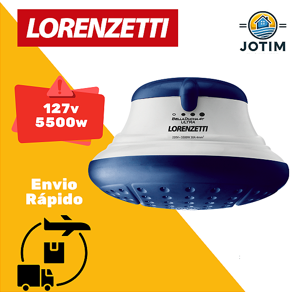 Chuveiro Elétrico Ducha Lorenzetti Bella Ultra Azul 4 Temp 127V 5500W Ref 7531242
