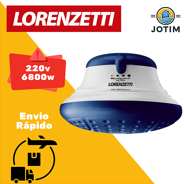 Chuveiro Elétrico Ducha Lorenzetti Bella Ultra Azul 4 Temp 220V 6800W - Ref. 7531243
