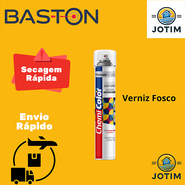 Tinta Spray Uso Geral Verniz Fosco Baston 250ml
