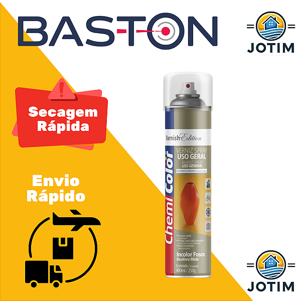 Tinta Spray Uso Geral Verniz Fosco 400ML BASTON U.G