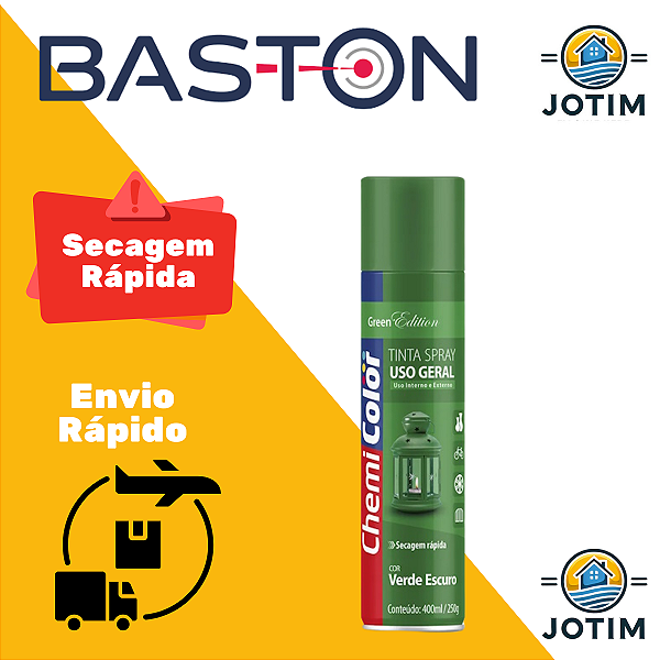 Tinta Spray Uso Geral Verde Escuro 400ML BASTON U.G