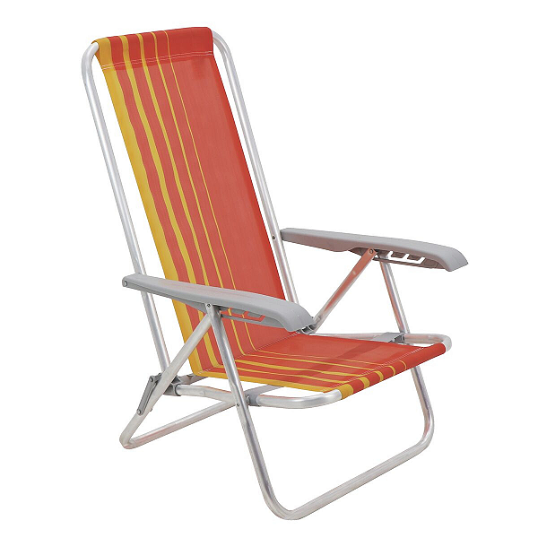 Cadeira de Praia Reclinável Bali Laranja 4P Tramontina