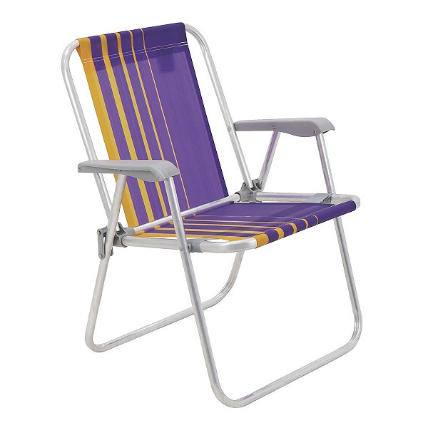 Cadeira de Praia Alta Samoa Roxo Tramontina Delta Alumínio