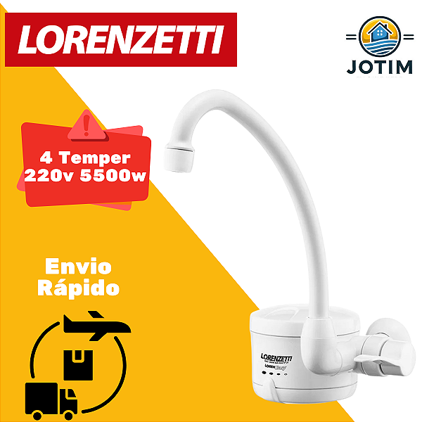 Torneira Elétrica Lorenzetti Loren Easy Branca 220V 5500W