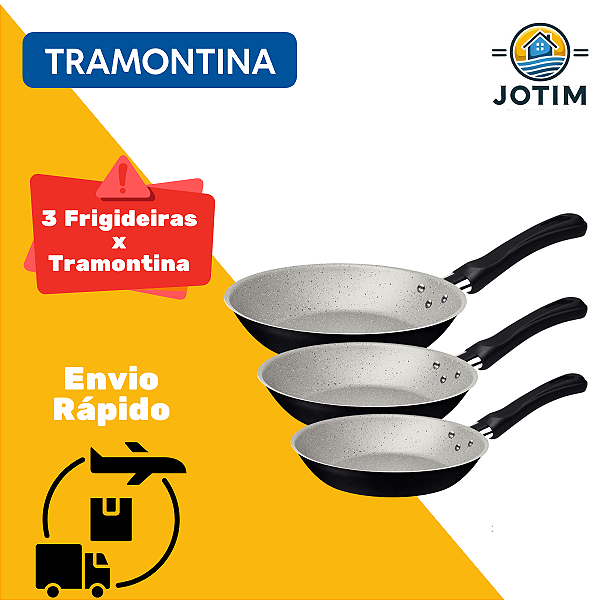Jogo 3 Frigideiras Alumínio Caribe Chumbo Tramontina