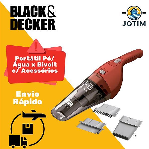 Aspirador Portátil Pó/Água Black Decker Bivolt c/ Acessórios