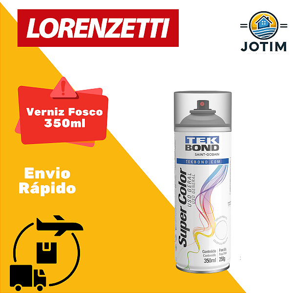 Tinta Spray Uso Geral Verniz Fosco 350ml Tekbond