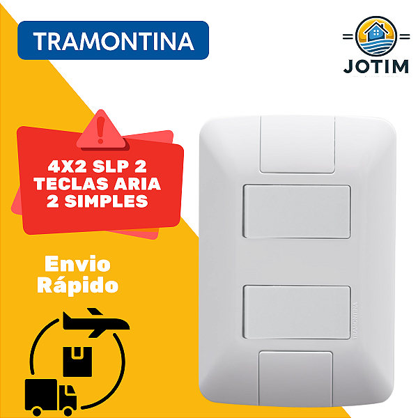 Conjunto Embutir Modular 2 Interruptores Aria 2 Simples