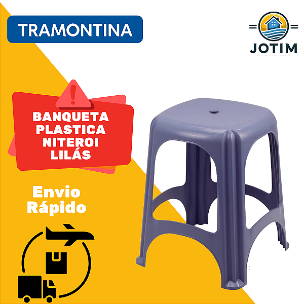 Banqueta Plástica Niterói Lilás Tramontina Delta