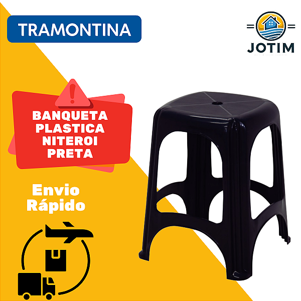 Banqueta Plástica Niterói Preta Tramontina Delta