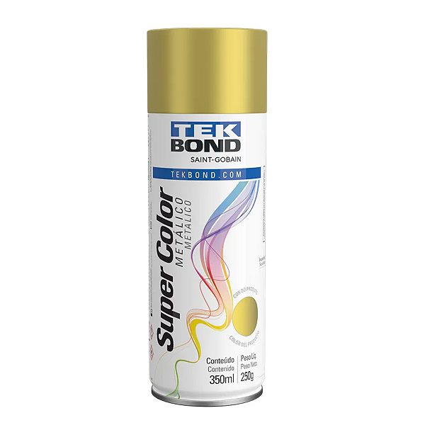 Tinta Spray Metálica Dourado Uso Geral 350ml Tekbond