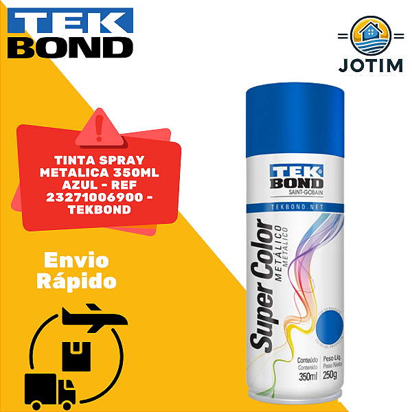 Tinta Spray Metálica Tekbond Azul 350 ml