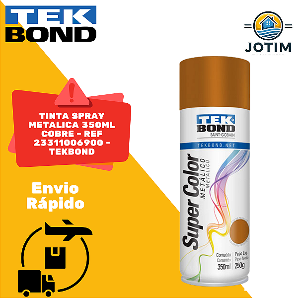 Tinta Spray Metálica Tekbond Cobre 350 ml