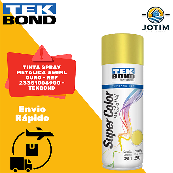 Tinta Spray Metálica Tekbond Ouro 350 ml
