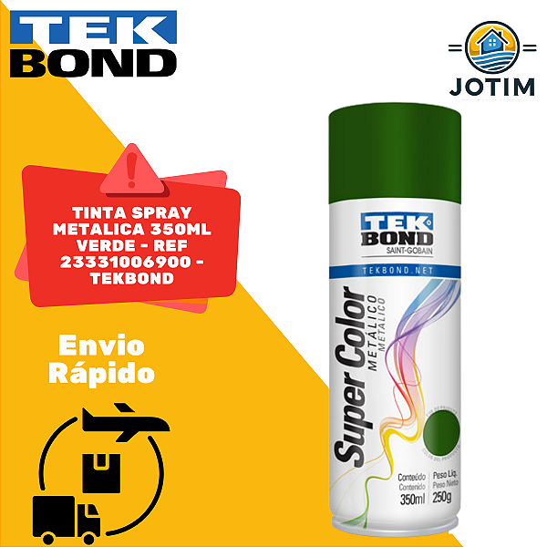 Tinta Spray Metálica Tekbond Verde 350 ml