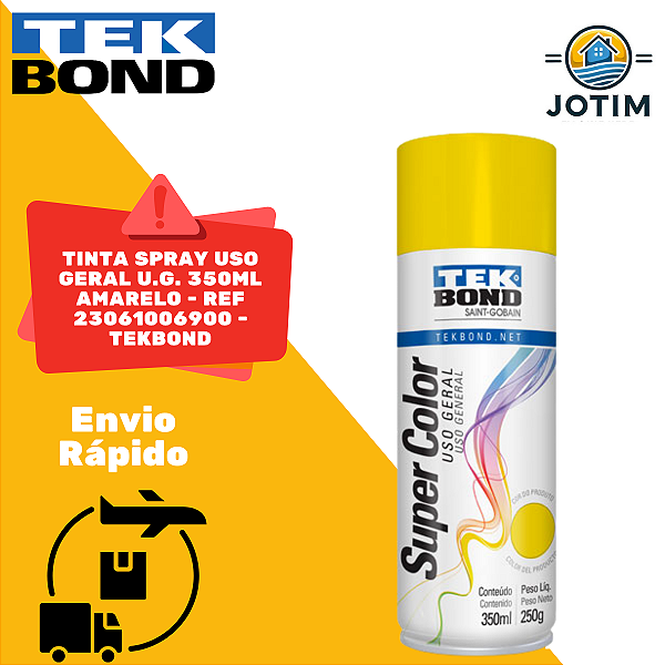 Tinta Spray Uso Geral Tekbond 350ml Amarelo