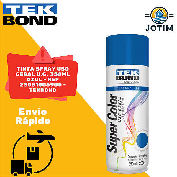 Tinta Spray Uso Geral Tekbond Azul 350ml