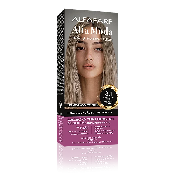 AlfaParf Alta Moda É Colore 8.1 Louro Claro Cinza - Coloração Permanente