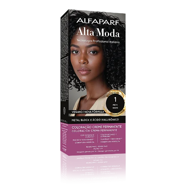 AlfaParf Alta Moda É Colore 1.0 Preto - Coloração Permanente