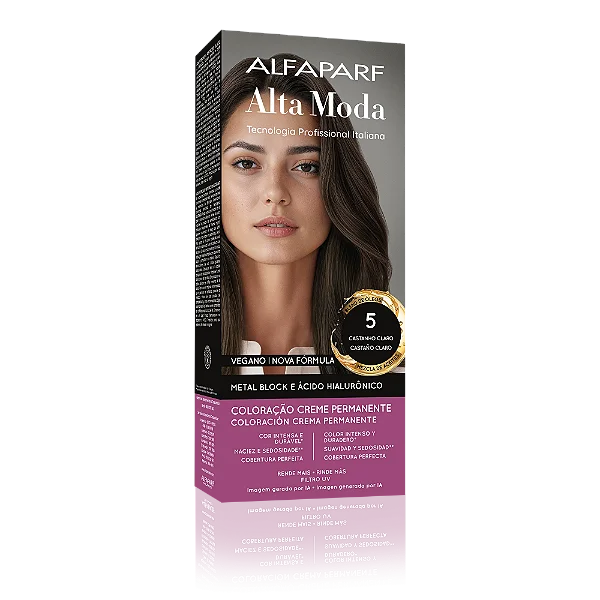 AlfaParf Alta Moda É Colore 5.0 Castanho Claro - Coloração Permanente