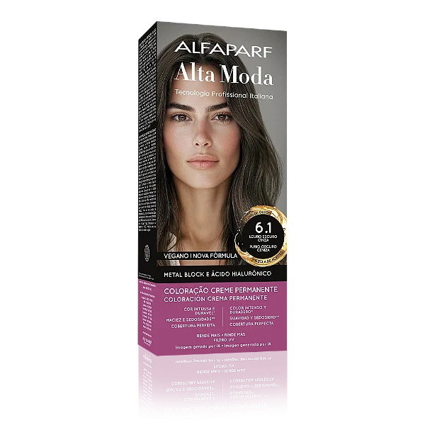 AlfaParf Alta Moda É Colore 6.1 Louro Escuro Cinza - Coloração Permanente