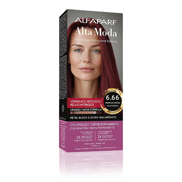 AlfaParf Alta Moda É Colore 6.66 Vermelho Intenso - Coloração Permanente