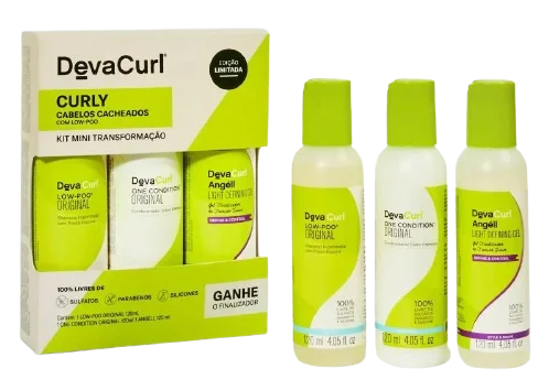 Deva Curl Curly KIT Mini Transformação para Cabelos Cacheados LOW-POO 120mL