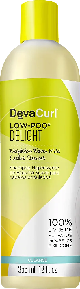 Deva Curl Low Poo Delight Shampoo de Espuma Suave para Cabelos Ondulados 355mL