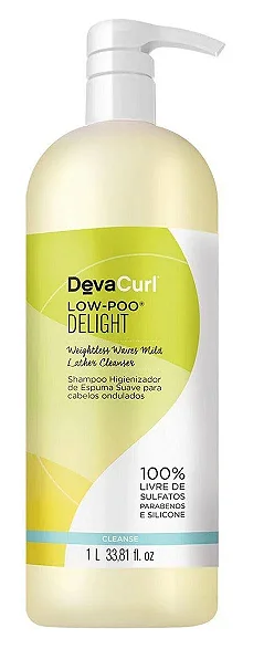 Deva Curl Low Poo Delight Shampoo de Espuma Suave para Cabelos Ondulados 1L