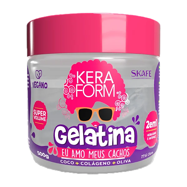 Gelatina Keraform Eu Amo Meus Cachos Skafe 500g