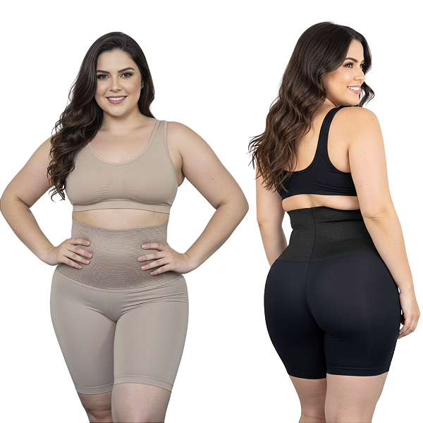 Shortinho Esconde Culote Aperta Barriga Modela Cintura