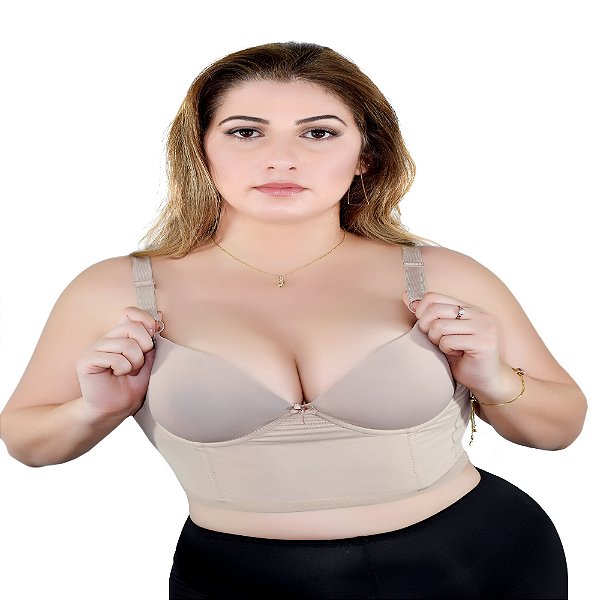 Cropped Sutiã Modelador Eleva Busto Reduz Dobrinhas Alças Reforçadas