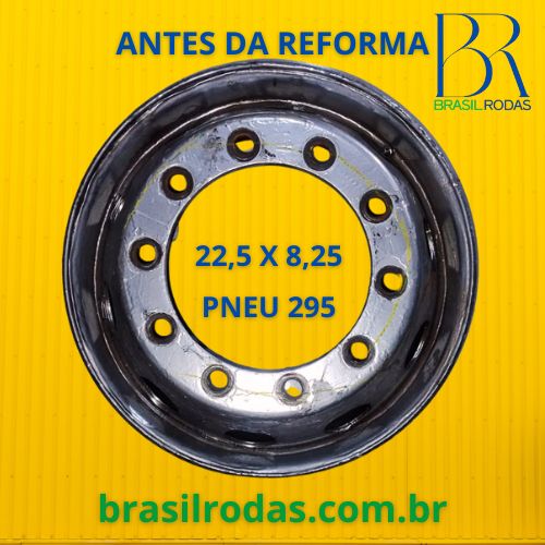 Reforma e Conserto de Rodas de aço ou ferro para caminhões aro 22,5 x 8,25 Pneu 295