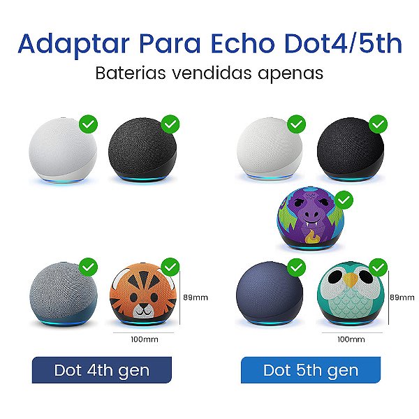 GGMM Base da bateria do novo Echo Dot 4/5ª geração para o Echo Dot 4/5ª (peq