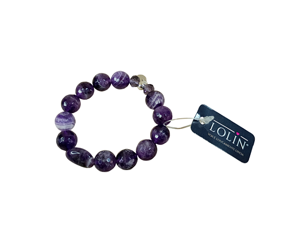 Pulseira Pedra Natural Ametista Facetada