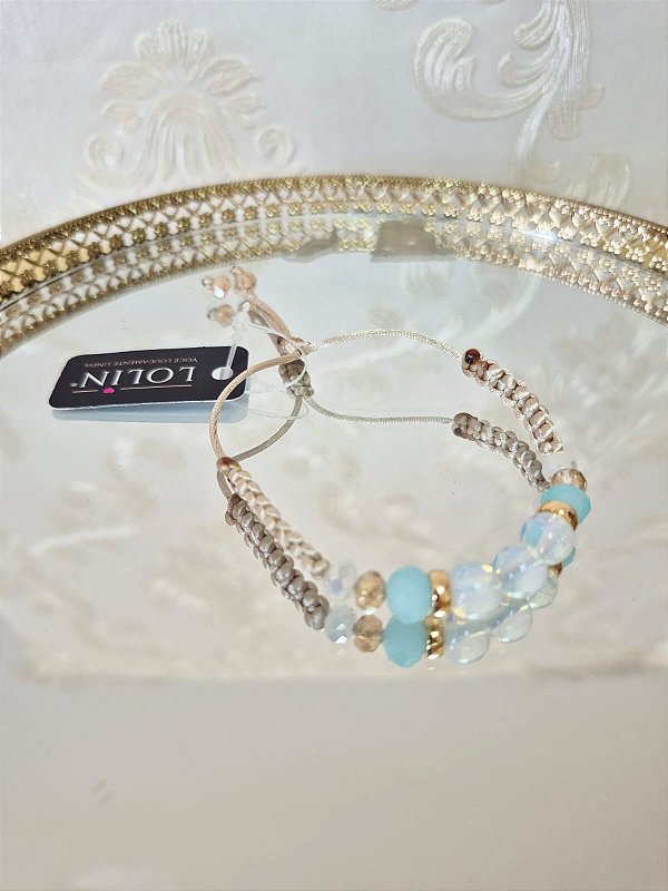 Pulseira Macramê Pedra Natural Pedra da Lua