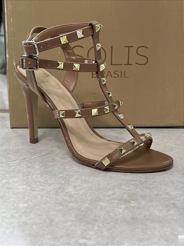 Sandália Solis Brasil Caramelo com Spike