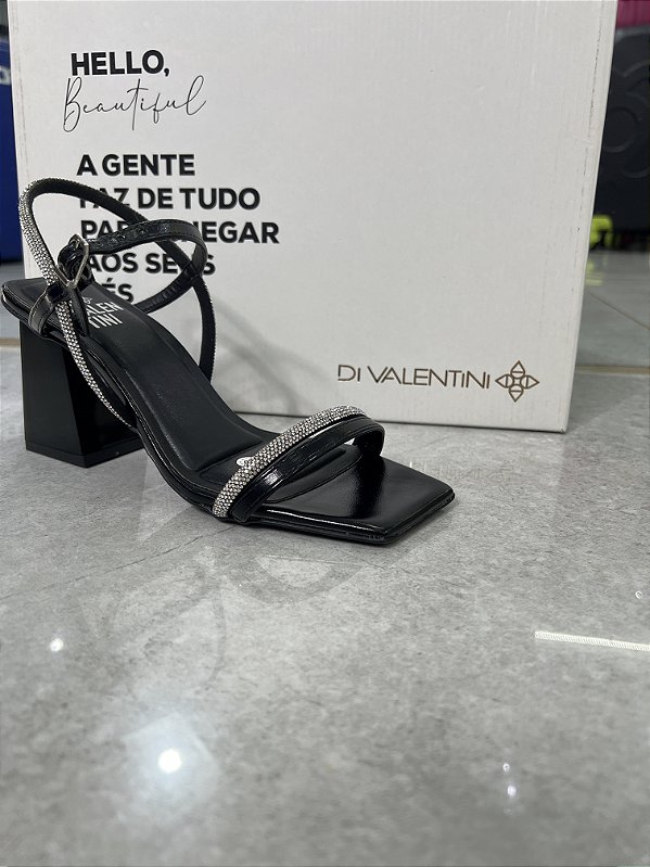 Sandália Di Valentini Preta Verniz