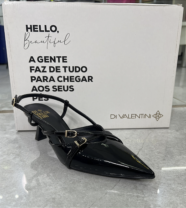 Slingback Di Valentini Preto