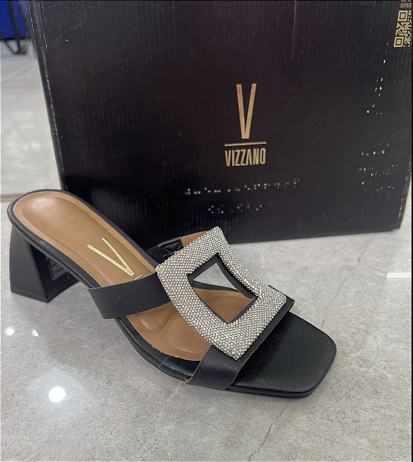 Tamanco Vizzano Preto/ Cristal