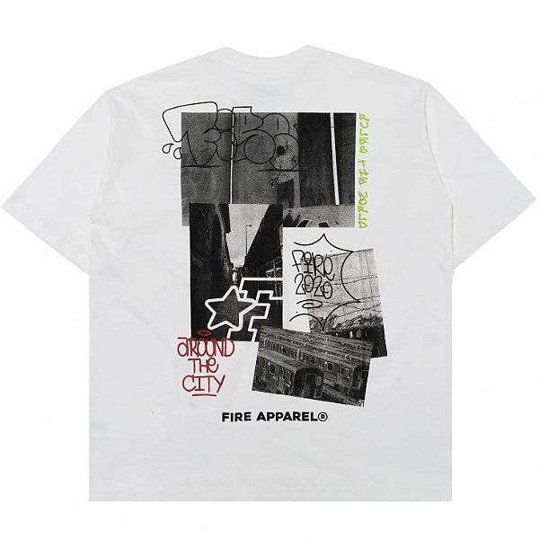 Camiseta Oversized Fire Thrown Branco