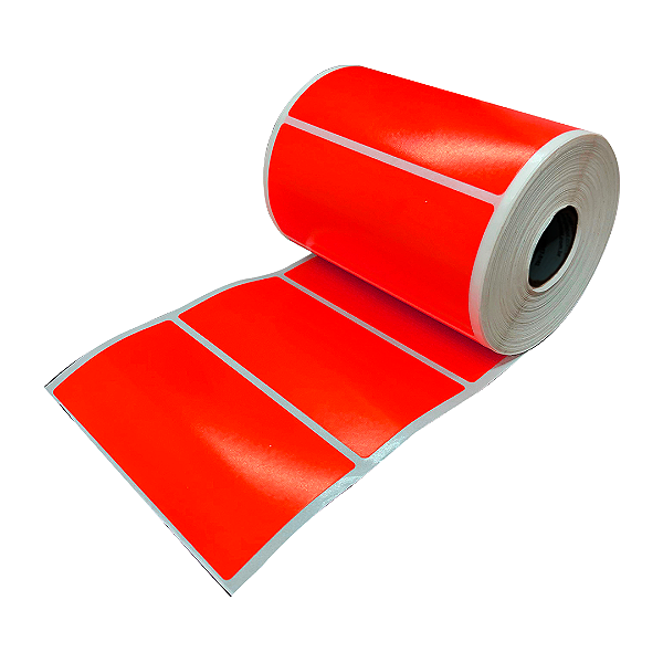 Rolo Etiqueta Vermelha 100X50mm Couchê Adesiva 585UN (31M)