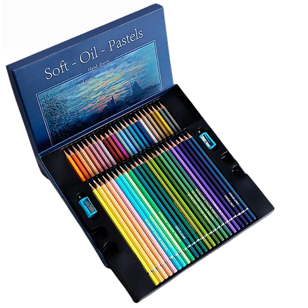 Kit Conjunto 48 Cores Pasteis Lapis Profissional A Oleo