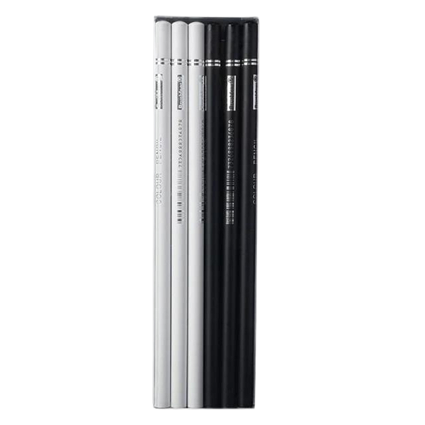 Kit 6 Lapis  Pintura Profissional Base De Oleo Branco Preto